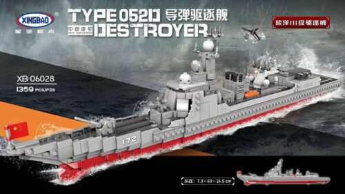 Bộ đồ chơi Xingbao XB-06028 Tàu khu trục tên lửa Type 052D Hải quân Trung Quốc 1359 mảnh ghép, mô hình chi tiết cao cho con trai 12 tuổi, giá tốt.
