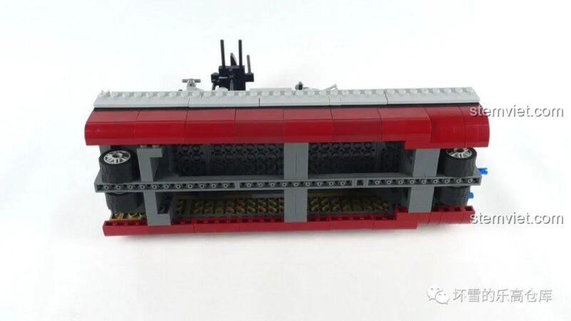 Đáy tàu Thiết giáp hạm USS Missouri XB-06030 với bánh xe di chuyển, bộ đồ chơi mô hình Xingbao, tăng cường tính năng chơi.