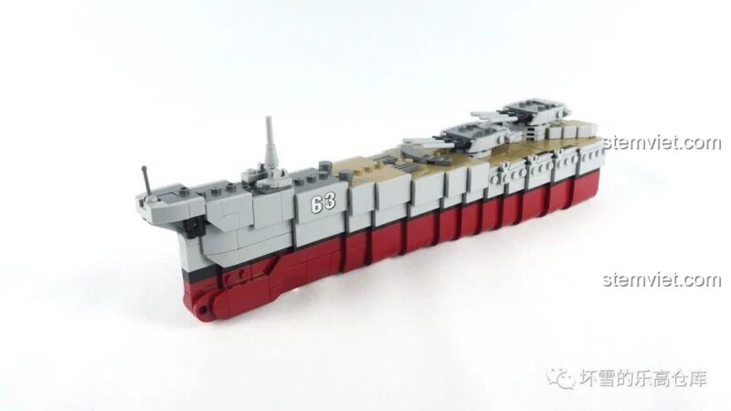 Phần đầu tàu của Thiết giáp hạm USS Missouri XB-06030, bộ lắp ghép Xingbao, chi tiết số hiệu 63, đồ chơi quân sự cho bé trai.