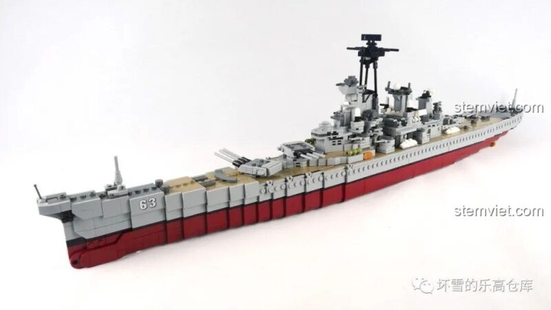 Toàn cảnh mô hình Thiết giáp hạm USS Missouri XB-06030, bộ lắp ghép Xingbao 2631 mảnh, đồ chơi quân sự chất lượng cao, giá tốt.