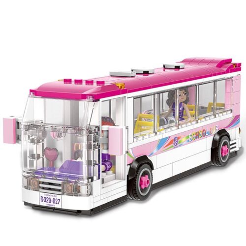 Bộ lắp ghép Xingbao XB-12005 Xe Buýt Học Đường màu hồng, đồ chơi lắp ráp cho bé gái 6 tuổi, giá tốt, giúp phát triển tư duy sáng tạo.