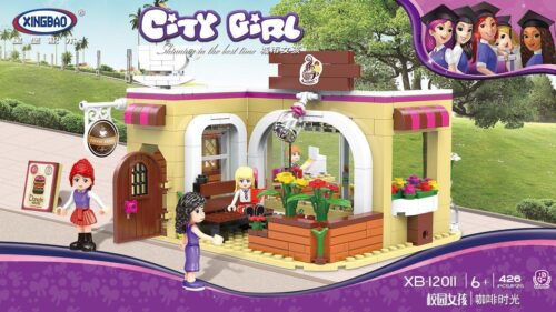 Bộ lắp ghép Xingbao XB-12011 Quán Cà Phê Thời Gian Của Nữ Sinh, đồ chơi lắp ghép cho bé gái 6 tuổi, giá tốt.