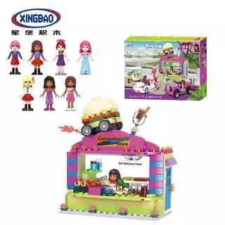 Bộ đồ chơi Cửa hàng ăn vặt Xingbao XB-12012 Cửa hàng ăn vặt trong khuôn viên trường học CityGirl 734 mảnh ghép với 5 minifigures, màu sắc tươi sáng, phù hợp bé gái 6 tuổi, giá tốt