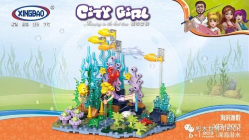Bộ đồ chơi Mô hình lặn biển sâu Xingbao XB-12013, đồ chơi lắp ráp cô gái lặn biển cho bé gái 6 tuổi, giá tốt