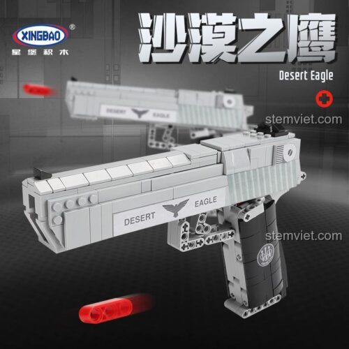 Hộp bộ đồ chơi lắp ráp Súng Sa Mạc Ưng XINGBAO XB-24004, thiết kế hộp đẹp mắt, đồ chơi cho con trai 14 tuổi.