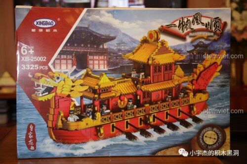 Hộp bộ lắp ghép Thuyền Rồng Hoàng Gia Xingbao XB-25002, đồ chơi mô hình Thuyền Rồng Cổ, 3325 mảnh, cho bé trai 6 tuổi, giá tiết kiệm
