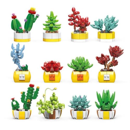 Bộ lắp ghép Cây Cảnh Mini Xương Rồng và Sen Đá Xingbao XB-26113, 12 mẫu độc đáo, đồ chơi mô hình sáng tạo cho bé gái 6 tuổi, giá tốt.