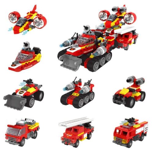 Bộ đồ chơi lắp ráp XINGBAO XB-57003 Xe cứu hỏa 8 trong 1, phát triển tư duy cho bé trai 6 tuổi, giá tốt.