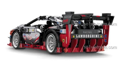 Mô hình siêu xe Lamborghini Poison FF10011 màu đen, bạc, đỏ, 705 mảnh, tỉ lệ 1:16, đồ chơi lắp ghép cho bé trai 6 tuổi