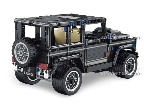 Xe Mercedes-Benz Brabus FF10020 Xingleshi màu đen, bộ đồ chơi lắp ghép điều khiển từ xa, nhìn từ phía sau