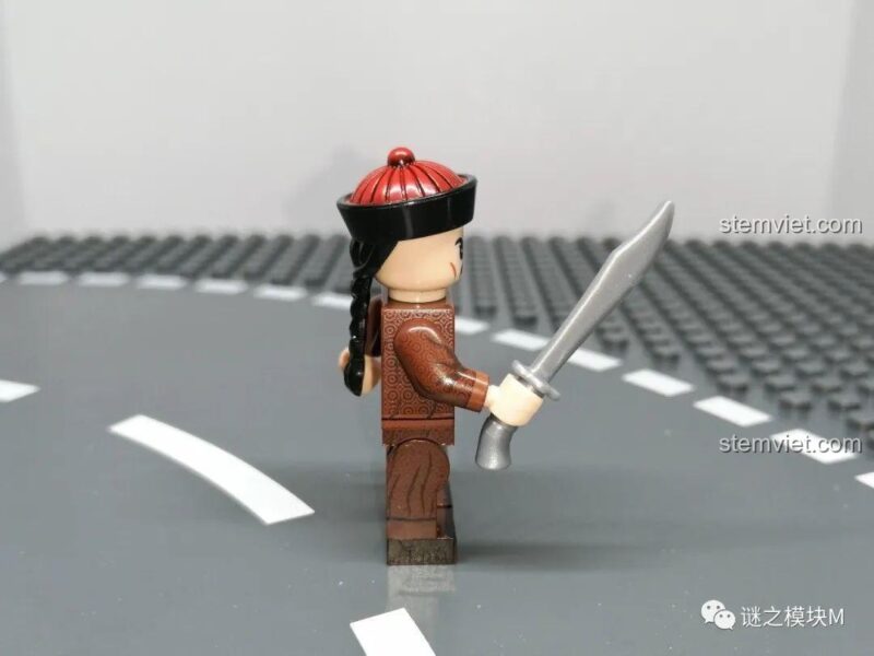 Minifigure Thị vệ cầm đao XINH 1848 chi tiết tinh xảo, bộ đồ chơi Quan Lính Triều Thanh cho bé trai.