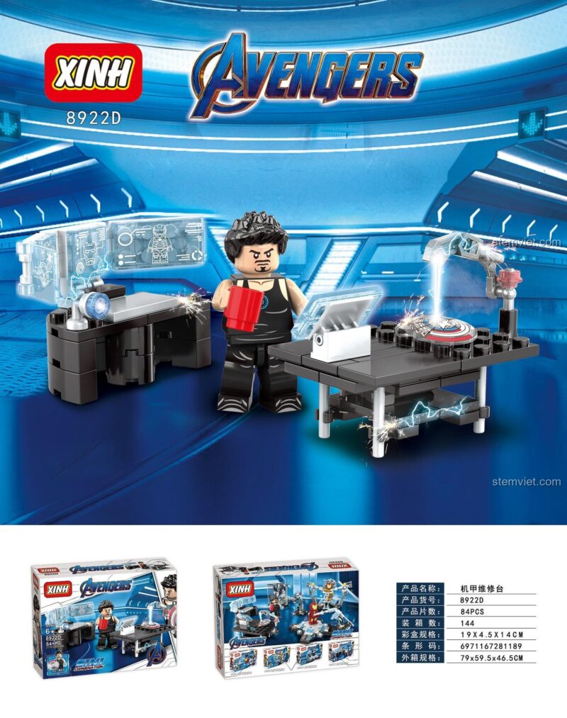 đồ chơi mô hình Phòng Thí Nghiệm Iron Man XINH 8922D, quà tặng ý nghĩa