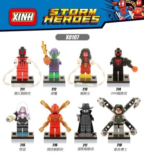 Bộ 8 Minifigure Siêu Anh Hùng Spider-Man và Kẻ Thù - XINH X0107