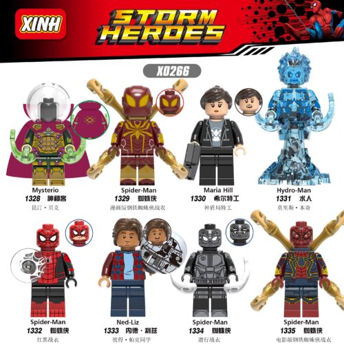 Bộ đồ chơi Người Nhện XINH X0266 Storm Heroes, bộ 8 minifigure siêu anh hùng Marvel chi tiết sắc nét, đồ chơi mô hình cho bé trai 6 tuổi giá tốt.