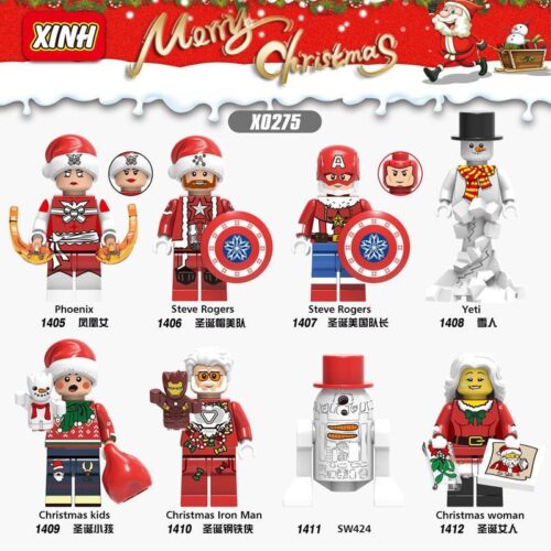Bộ đồ chơi lắp ráp XINH X0275 Minifigure Siêu Anh Hùng Giáng Sinh 8 mảnh ghép cho bé trai, bé gái 6 tuổi, giá tốt.