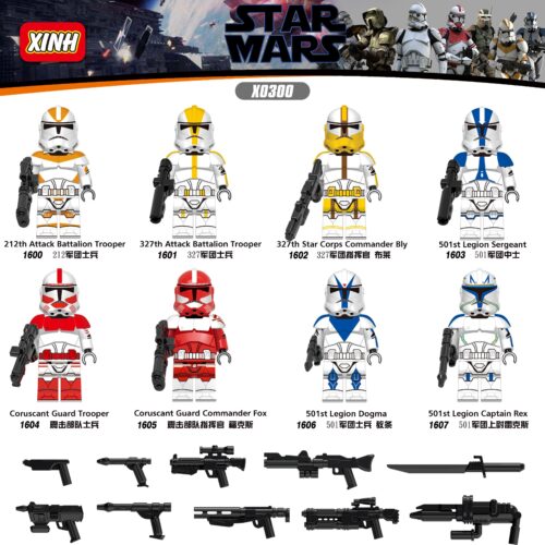 Bộ 8 Minifigure Chiến Binh Sao Hỏa XINH X0300 - 212th Attack Battalion Trooper