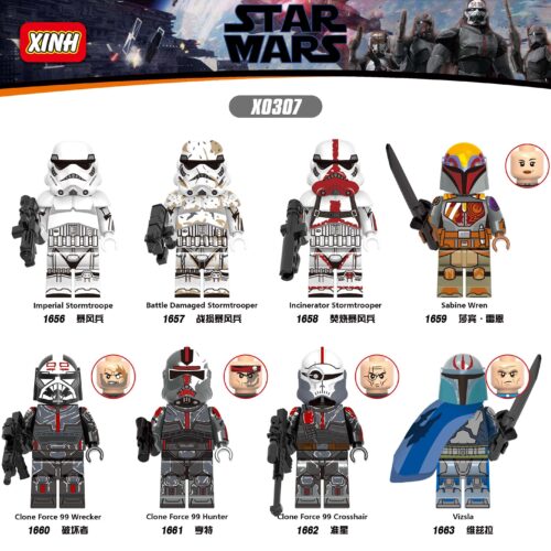 Bộ đồ chơi Minifigure Star Wars XINH X0307, bộ 8 minifigure Chiến binh Dải Ngân Hà, chi tiết in ấn sắc nét, đồ chơi lắp ráp cho bé trai 8 tuổi, giá tốt.