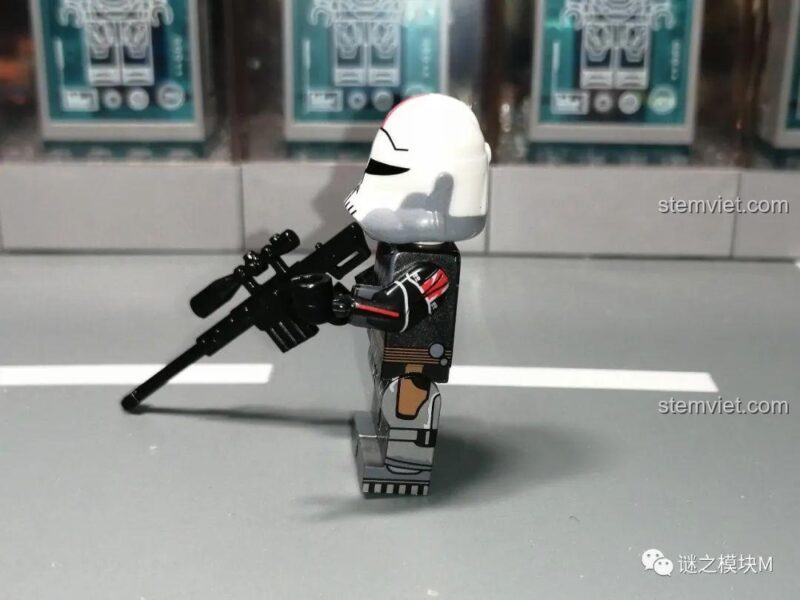 Minifigure Crosshair từ bộ đồ chơi XINH X0307, nhân vật Biệt đội Clone Force 99, chi tiết in ấn cao cấp.
