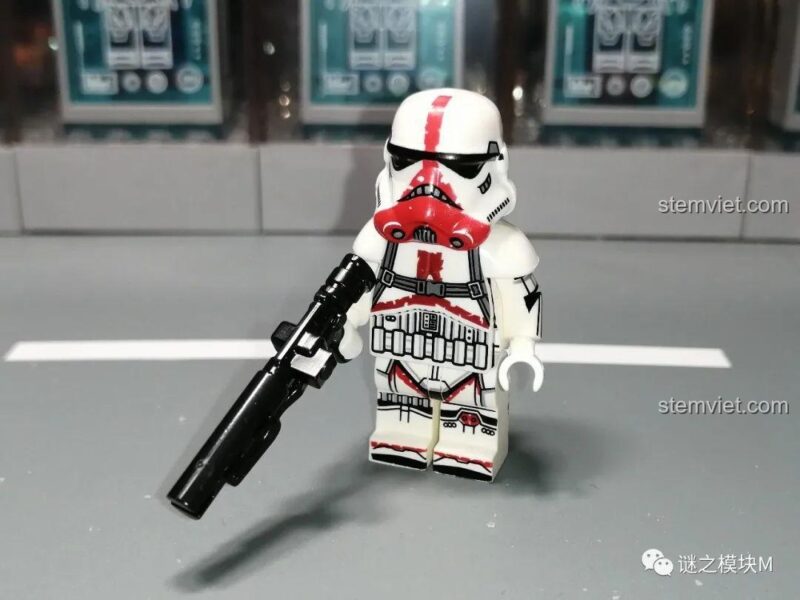 Minifigure Sabine Wren XINH X0307, không đội mũ bảo hiểm, thể hiện khuôn mặt chi tiết, bộ đồ chơi XINH.