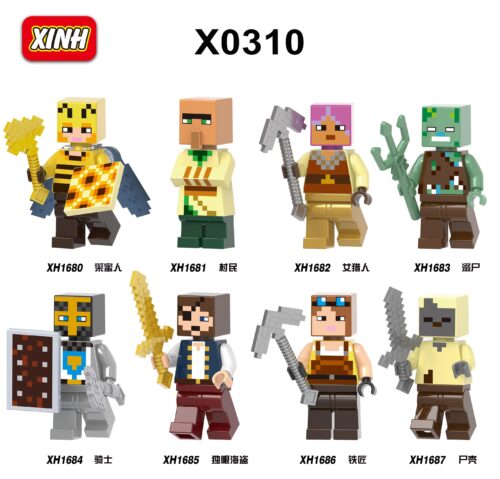 Bộ đồ chơi Minifigures Minecraft XINH X0310 giá rẻ cho bé trai và bé gái 6 tuổi, giúp phát triển tư duy sáng tạo.