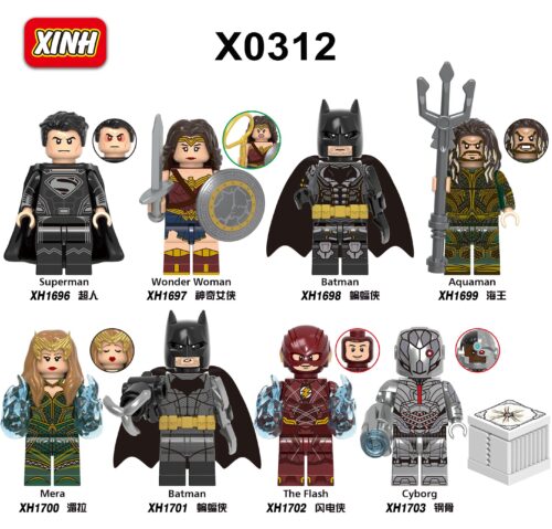 Bộ đồ chơi Liên Minh Công Lý XINH X0312 gồm 8 minifigure siêu anh hùng DC, phù hợp cho bé trai từ 6 tuổi, chất lượng cao, giá tốt.