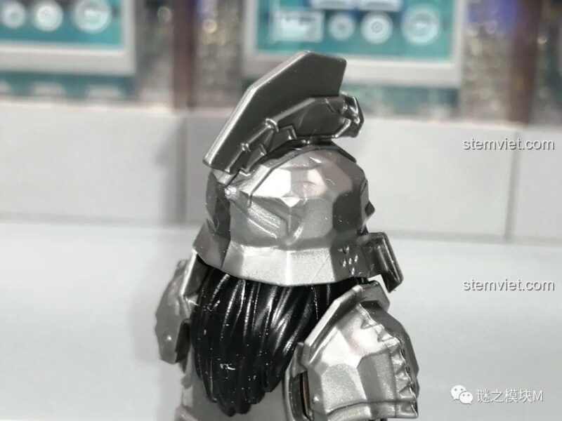 Mũ bảo hiểm của minifigure lính lùn XINH X0314 mặt trước, chiến binh dũng mãnh, đồ chơi mô hình
