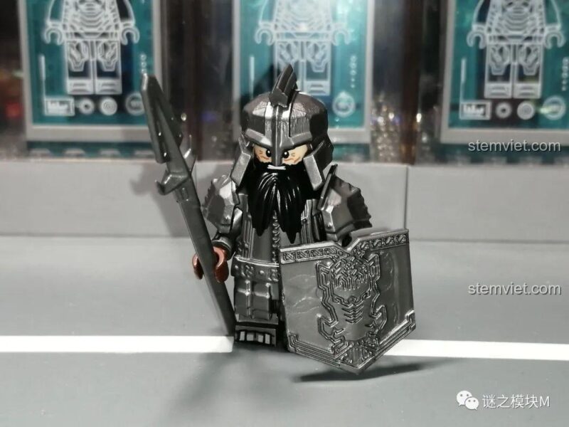 Minifigure Chiến binh Người Lùn KORUIT KT1040 cầm kiếm và khiên