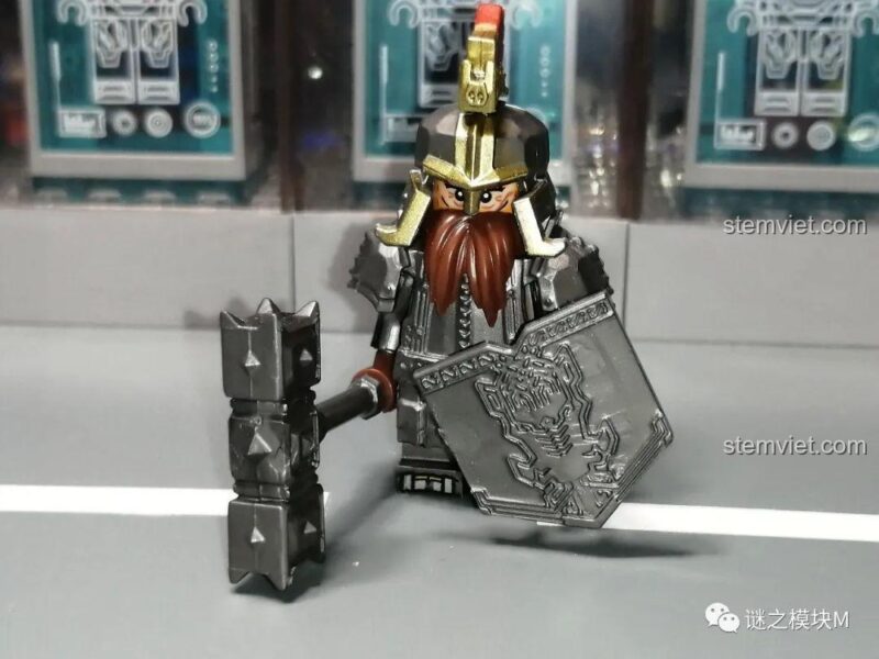 Minifigure Chiến binh Người Lùn KORUIT KT1040 cầm búa và khiên