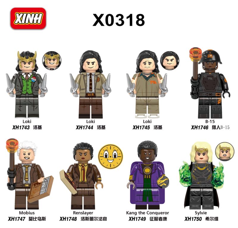 Bộ đồ chơi lắp ráp XINH X0318 Minifigure Loki và Các Biến Thể, đồ chơi mô hình siêu anh hùng Marvel giá tốt cho bé trai 6 tuổi