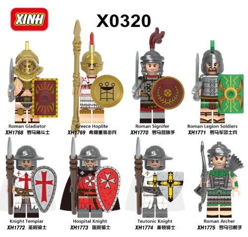 Bộ đồ chơi XINH 1775 Bộ 8 Minifigure Lính La Mã, Lính Hy Lạp và Thập Tự Quân chất lượng cao, phù hợp bé trai 6 tuổi, giá tốt