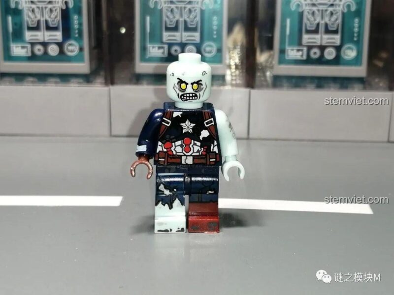 Nhân vật Siêu Anh Hùng Zombie XINH X0325, đồ chơi lắp ráp Captain America zombie