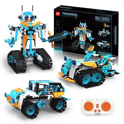 Bộ lắp ráp robot biến hình 3 trong 1 XK BC-21 điều khiển từ xa và lập trình app cho bé trai 6 tuổi.