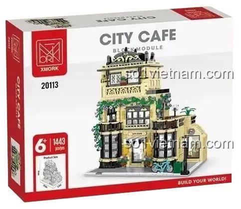 hộp đồ chơi lắp ghép XMORK 20113 Quán Cà Phê Thành Phố, bộ xếp hình kiến trúc tinh xảo cho trẻ 6 tuổi, đồ chơi xây dựng giá rẻ