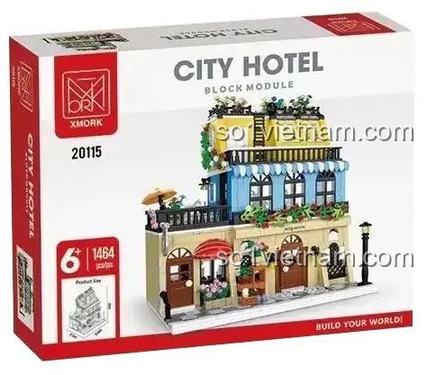 Hộp đồ chơi XMORK 20115 Khách sạn Thành phố, mô hình Khách sạn Thành phố XMORK, 1464 chi tiết, giá rẻ