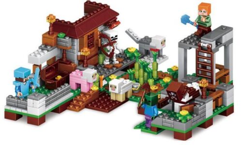Bộ lắp ráp Thế giới Minecraft YILE 840A với các nhân vật Alex, Zombie, Skeleton và các con vật. Đồ chơi cho bé trai 6 tuổi.