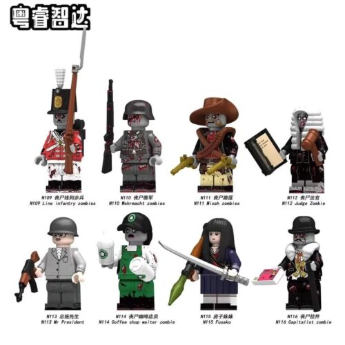 Bộ đồ chơi Minifigure Zombie Yue Rui Zhi Da N113, bộ 8 nhân vật zombie kinh dị hài hước cho bé trai 6 tuổi, chất lượng cao, giá tốt.