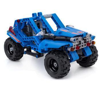 Mô hình xe địa hình King Steerer YUEGAO 58404 màu xanh dương, đồ chơi lắp ráp cho bé trai 7 tuổi, giá rẻ.