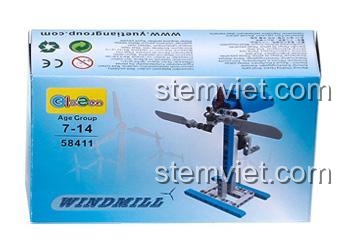 Mô hình cối xay gió cơ học YUEGAO 58411 sau khi lắp ráp, một đồ chơi mô hình YUEGAO giá rẻ giúp bé tìm hiểu về cơ học.