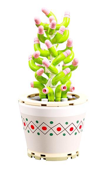 Bộ đồ chơi lắp ghép Yueguangshe 804207 Cây Hút Tài Lộc màu xanh lá, trắng, hồng, phù hợp cho bé trai và bé gái 6 tuổi trở lên, giúp phát triển tư duy sáng tạo, giá tốt.