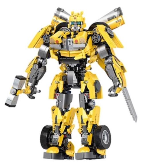 Đồ chơi mô hình ZAPE 10536 Mecha Bumblebee nhìn từ bên hông, thể hiện các chi tiết cơ khí phức tạp.