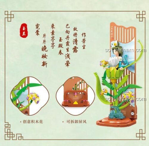 Mô hình Hoa Lan ZDEL 50402 với màn hình tháo rời, bộ xếp hình Tiên Tử Hoa Lan ZDEL50402 giúp bé gái 5 tuổi phát triển sáng tạo.