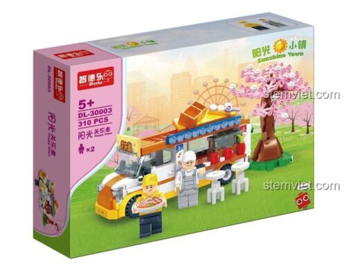Hộp bộ lắp ráp ZDEL DL-30003 Xe bán Oden đường phố Sunshine Town, đồ chơi mô hình xe bán đồ ăn đường phố cho bé gái 6 tuổi, chất lượng cao.