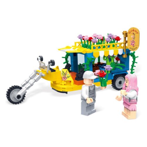Bộ lắp ghép ZDEL DL-30005 Tiệm hoa di động đáng yêu, đồ chơi lắp ráp xe hoa ba bánh cho bé gái 6 tuổi, giá tốt.