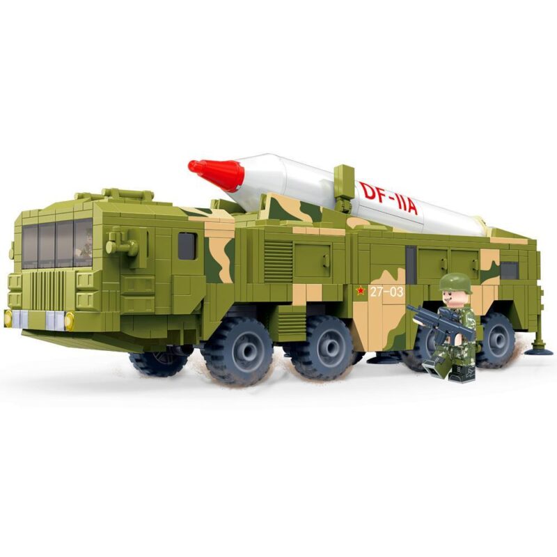 Bộ đồ chơi ZDEL DL-40008 Xe Tải Quân Sự Chở Tên Lửa Đông Phong-11, đồ chơi lắp ráp chất lượng cao cho bé trai 5 tuổi, giá tốt