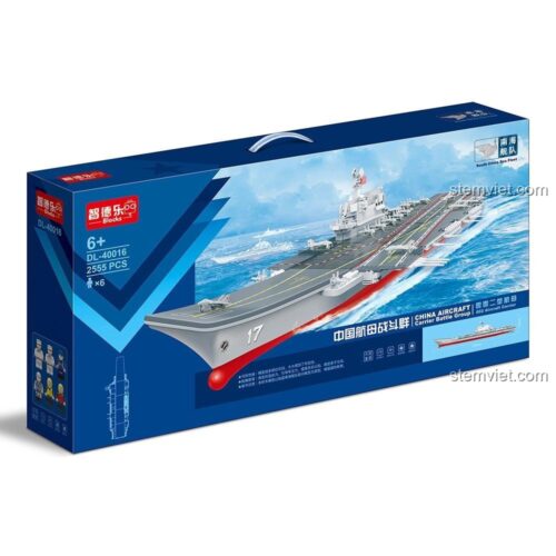 Hộp bộ lắp ghép ZDEL DL-40016 tàu sân bay Trung Quốc Type 002, 2555 chi tiết, cho bé trai 6 tuổi, chất lượng cao.