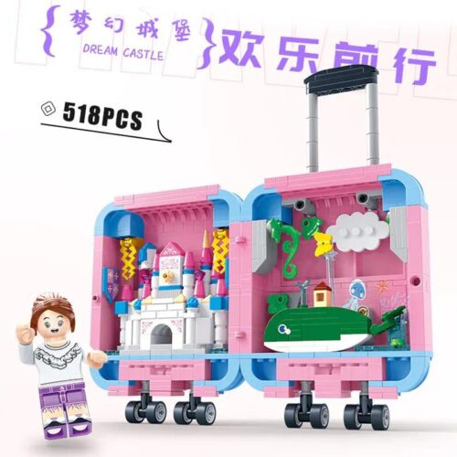 Bộ đồ chơi lắp ghép ZDEL DL-50354 Lâu đài Mơ ước trong vali di động, món quà giá tốt cho bé gái 5 tuổi yêu thích sáng tạo và thế giới cổ tích.