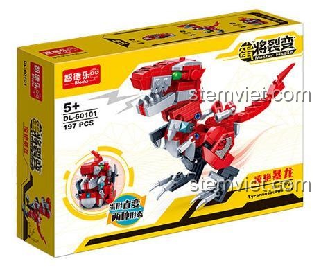 Hộp đồ chơi ZDEL DL-60101 Khủng Long Bạo Chúa Lăng Diễm, bộ lắp ghép 197 mảnh cho bé trai 5 tuổi, đồ chơi sáng tạo giá tiết kiệm.