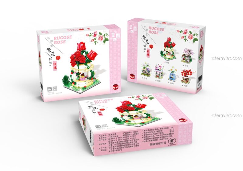 Hộp bộ lắp ghép Zhe Gao 00299 Mô hình Phố Hoa Hồng Rugose, đồ chơi mô hình chất lượng cao, giá rẻ cho con gái.
