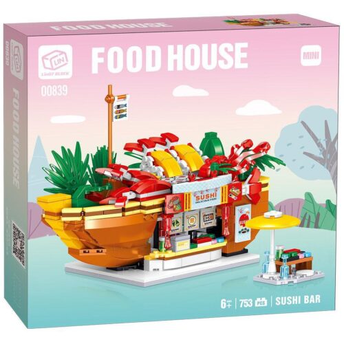 Bộ đồ chơi lắp ráp Quán Sushi Food House Zhe Gao 00839 với 753 mảnh ghép mini, phù hợp cho bé trai và bé gái 6 tuổi, giá tốt.