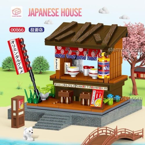 Hộp bộ lắp ghép Zhe Gao 00866 Cửa hàng mì Ramen 233 mảnh ghép, đồ chơi xây dựng Mô hình quán mì Nhật cho bé 6 tuổi, giá tốt